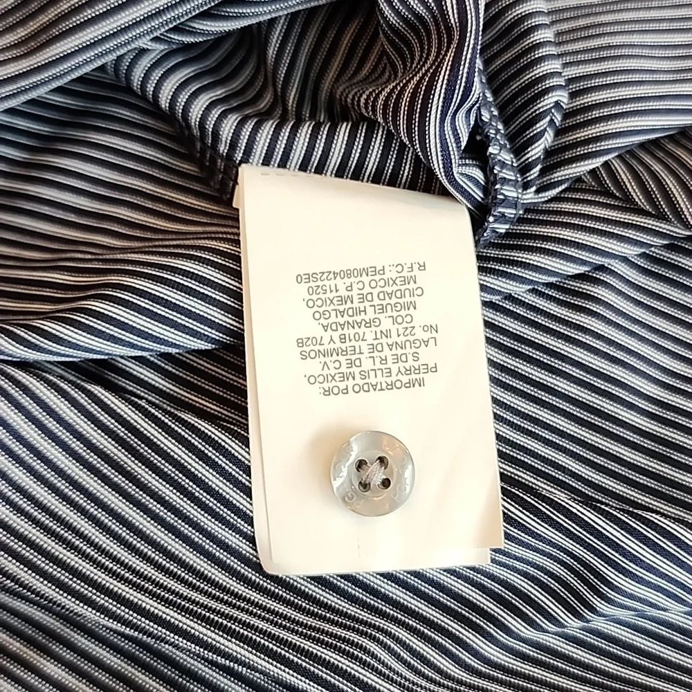 PGA Tour Black White Striped Polo Shirt Short Sleeve 100% Polyester Size XXL - Picture 6 of 7